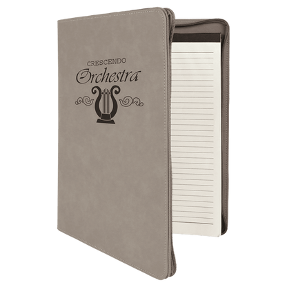 Leatherette Portfolio with Zipper Notepad