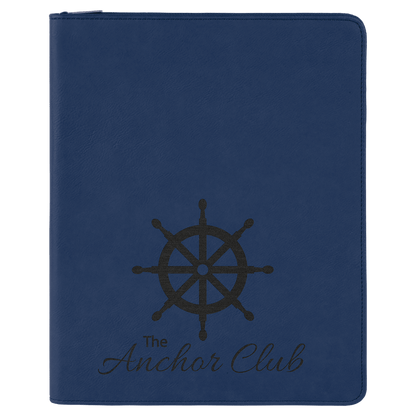 Leatherette Portfolio with Zipper Notepad