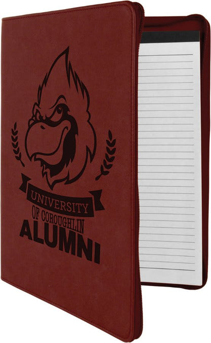 Leatherette Portfolio with Zipper Notepad