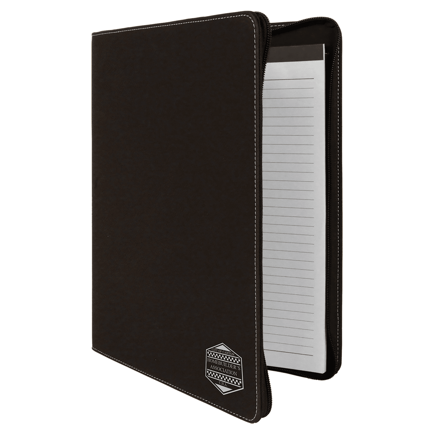 Leatherette Portfolio Notepad with Zipper