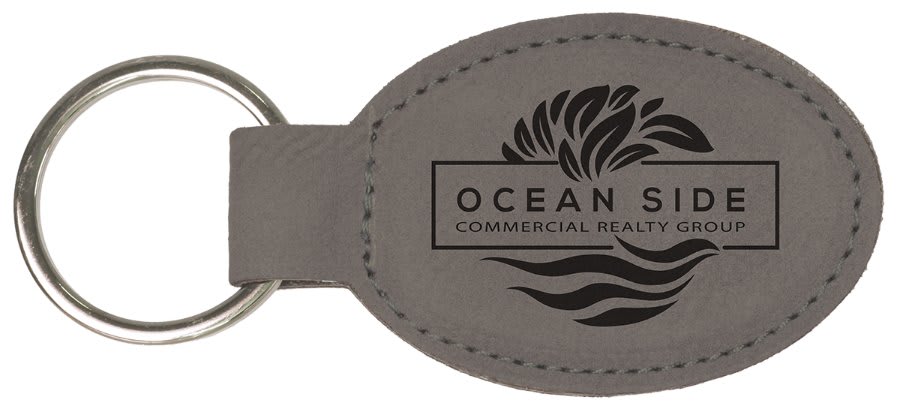 Leatherette Oval Keychain