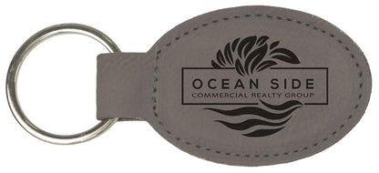 Leatherette Oval Keychain