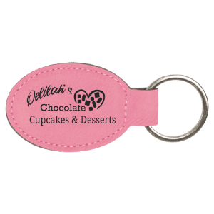 Leatherette Oval Keychain