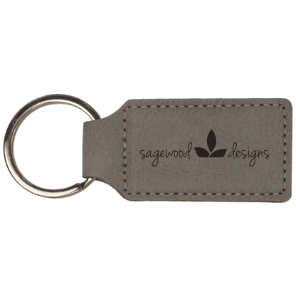 Leatherette Rectangle Keychain