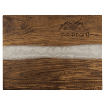 Acacia with Pearl Resin Serving Board