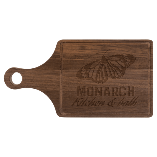 Walnut Cutting Board Paddle Shape with Drip Ring