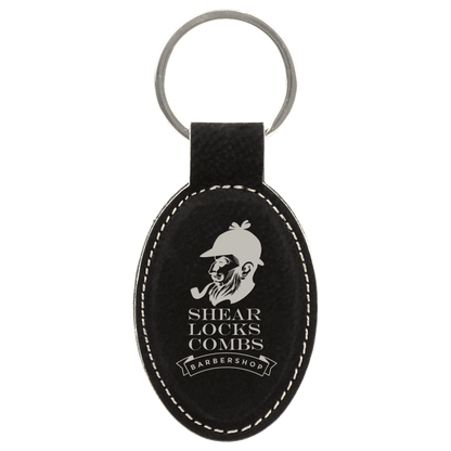 Leatherette Oval Keychain