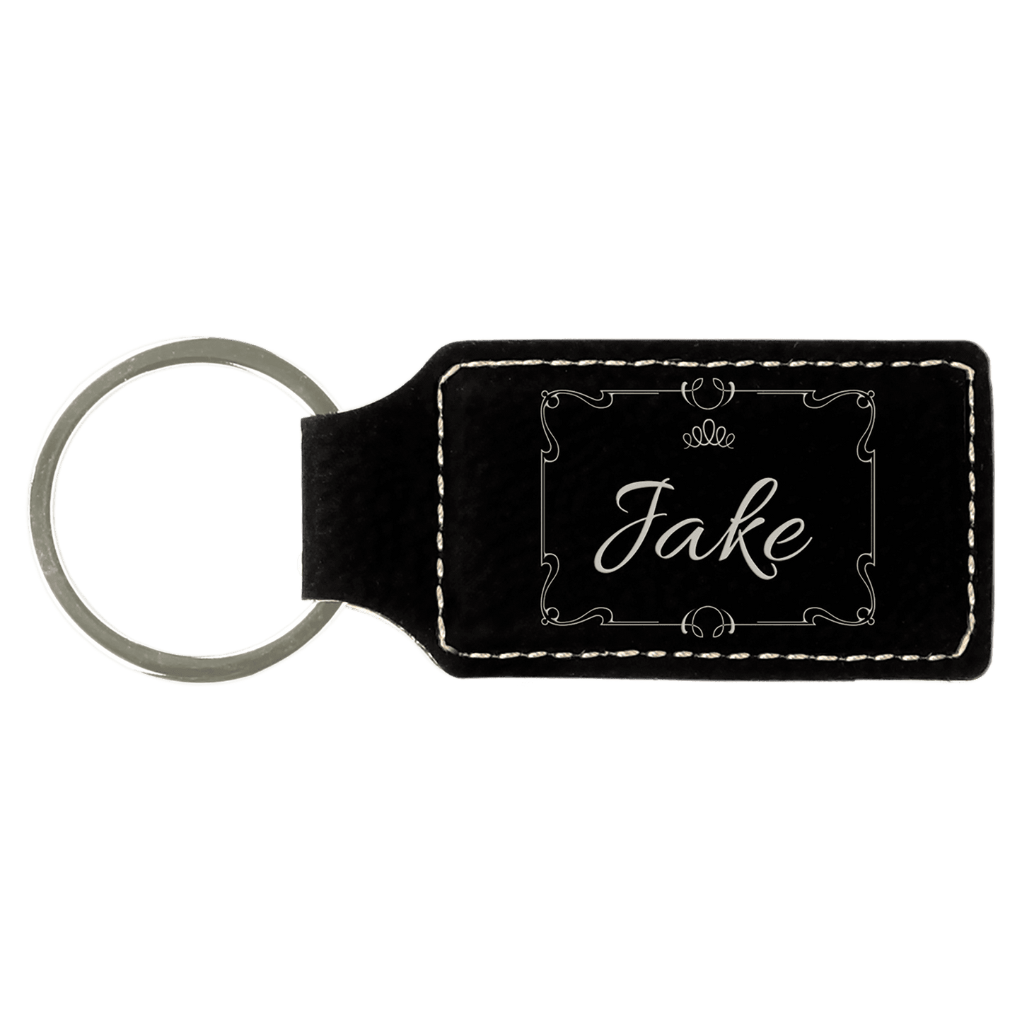 Leatherette Rectangle Keychain