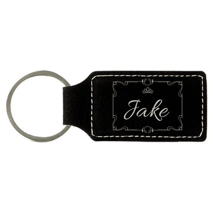 Leatherette Rectangle Keychain
