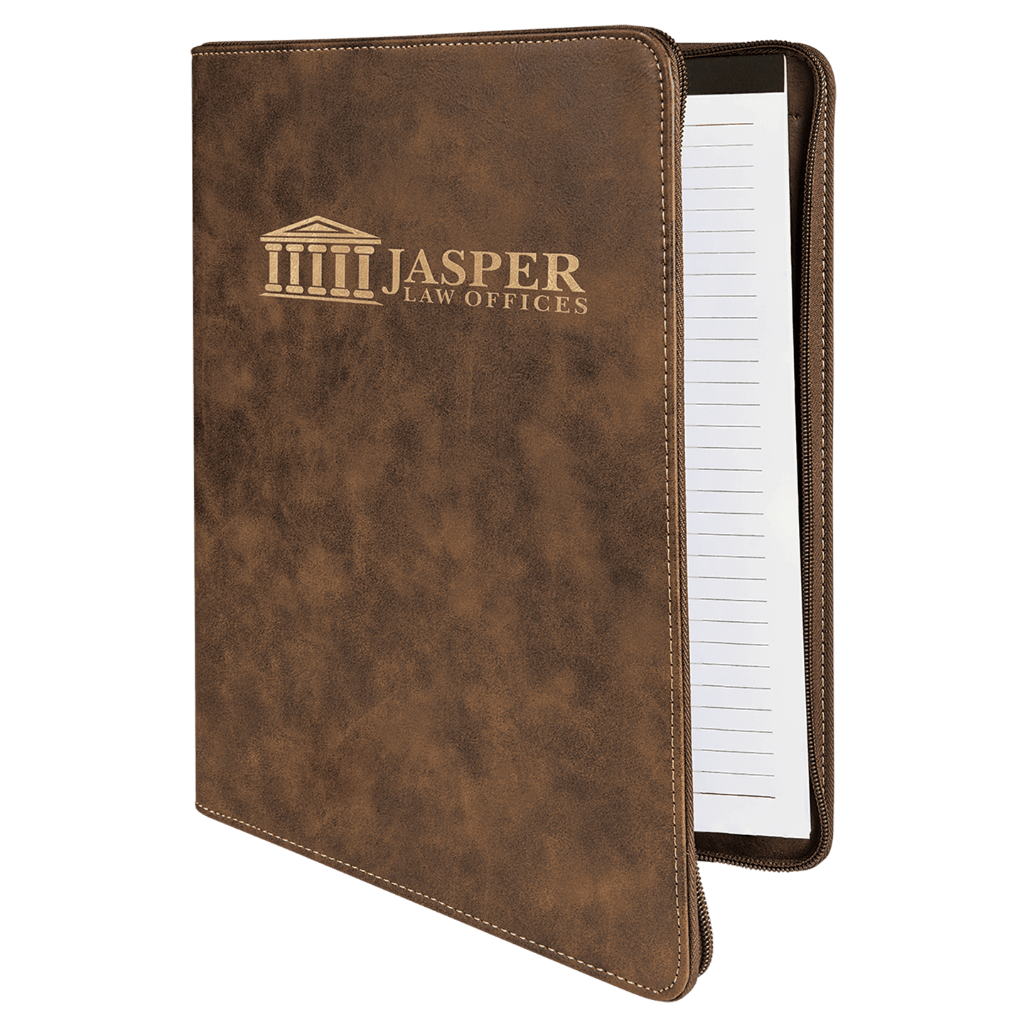 Leatherette Portfolio Notepad with Zipper
