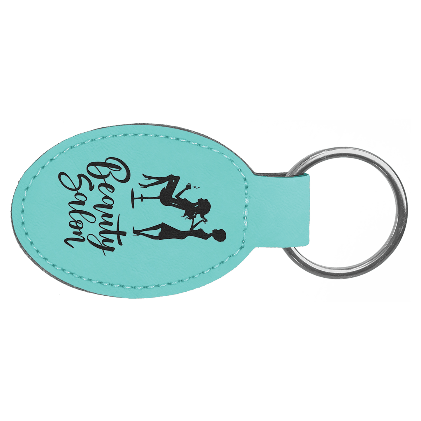 Leatherette Oval Keychain