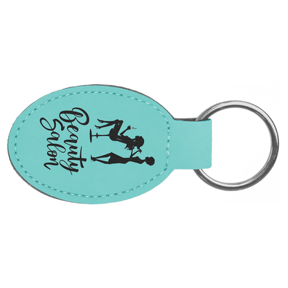 Leatherette Oval Keychain