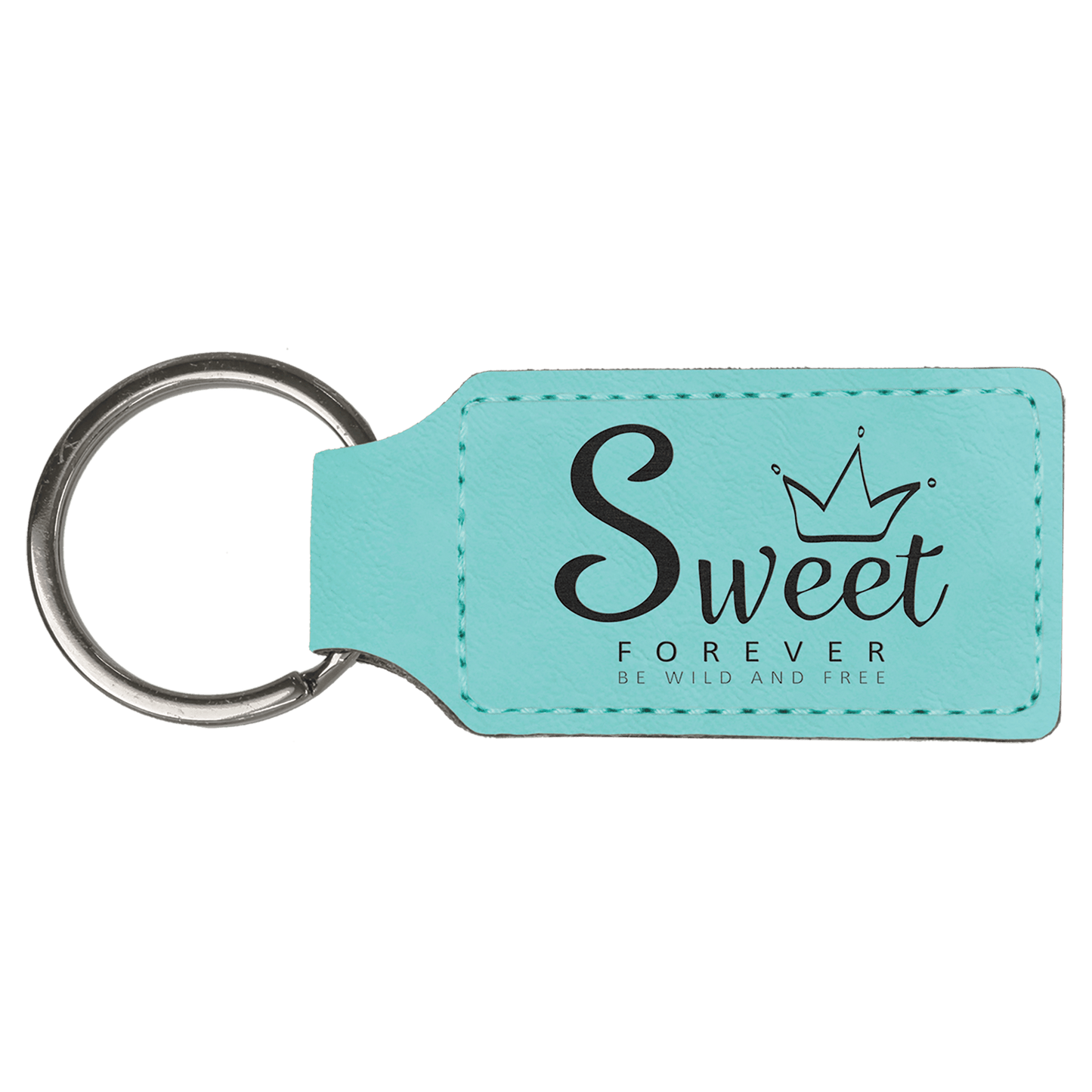 Leatherette Rectangle Keychain