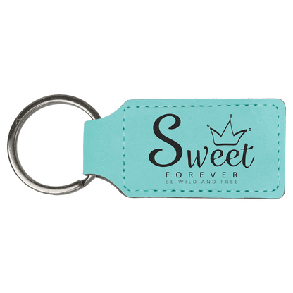 Leatherette Rectangle Keychain
