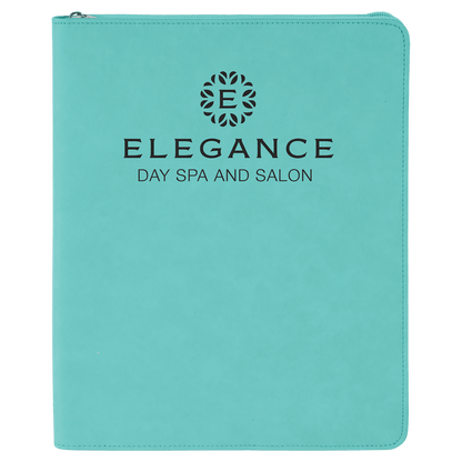 Leatherette Portfolio with Zipper Notepad