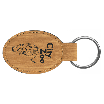 Leatherette Oval Keychain