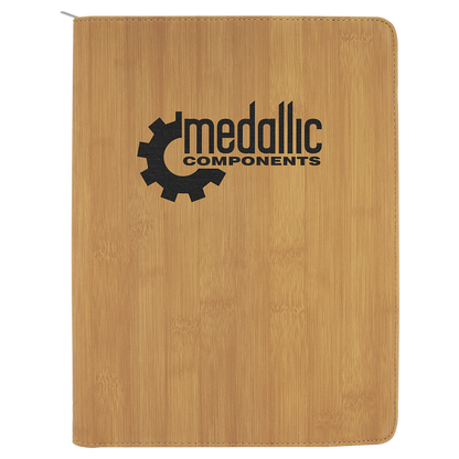 Leatherette Portfolio with Zipper Notepad
