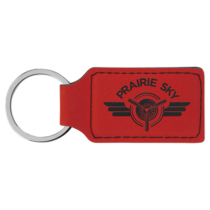 Leatherette Rectangle Keychain
