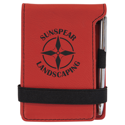 Leatherette Mini Notepad with Pen