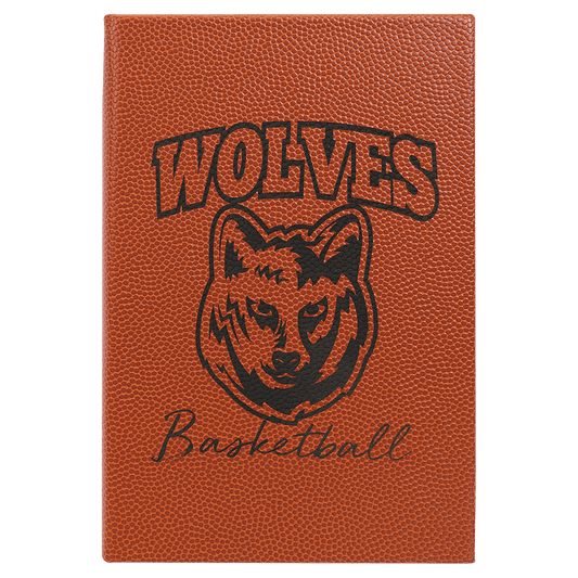 Basketball Leatherette Journal with Lined Notepad