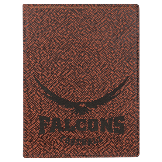 Football Leatherette Small Portfolio Notepad
