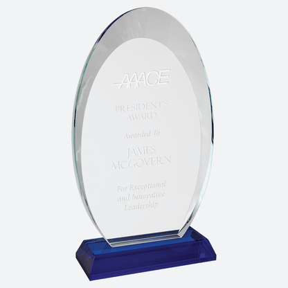 Oval Halo Glass with Blue Base