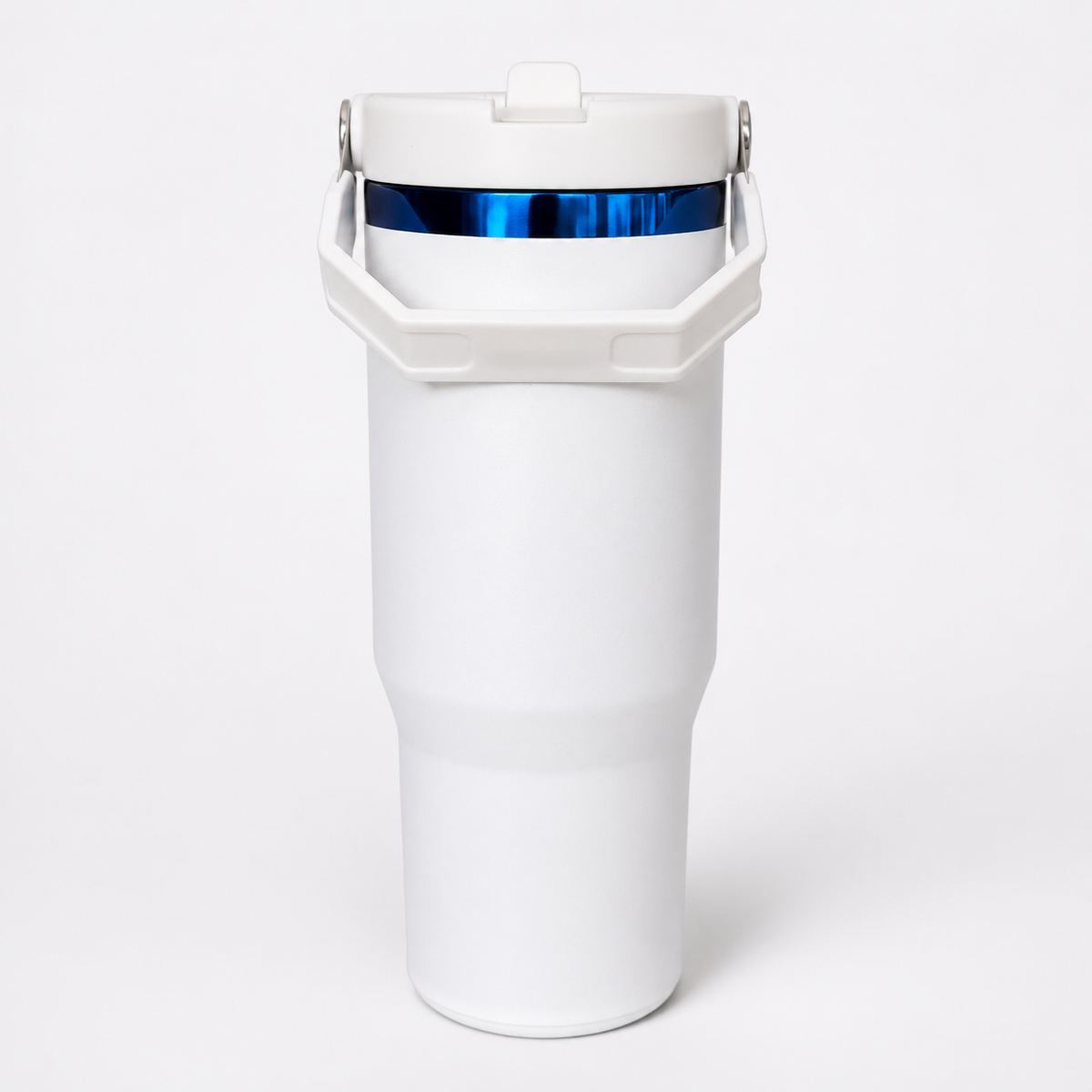 30 oz Blue Mirror-Plated Tumbler with Handle