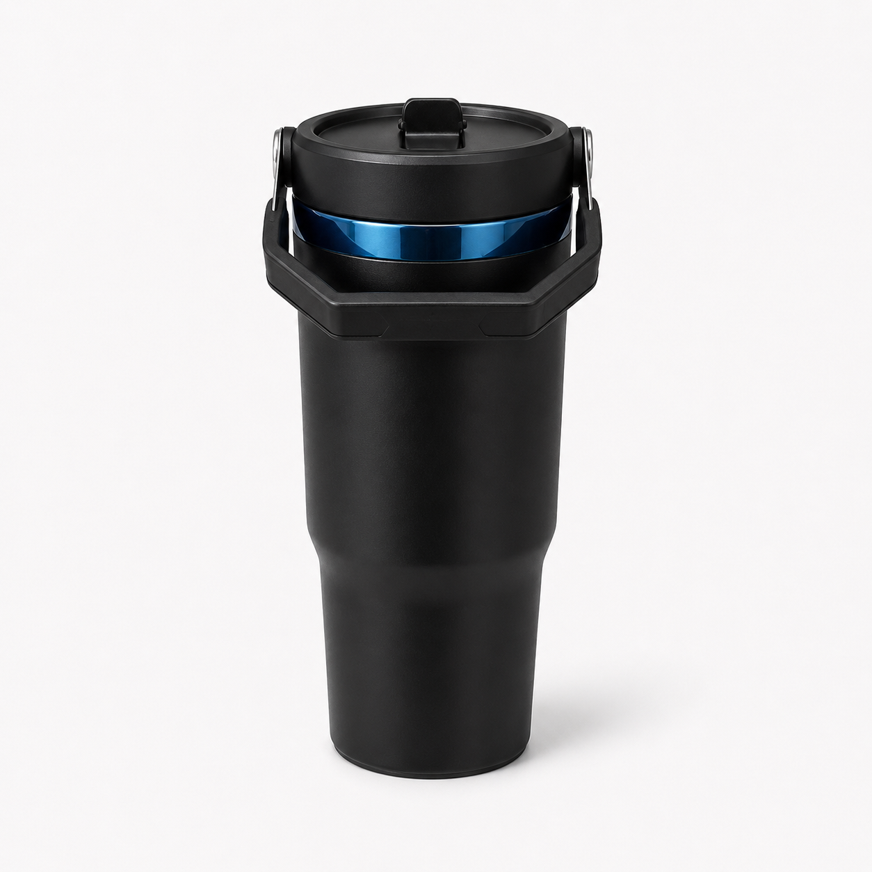 30 oz Blue Mirror-Plated Tumbler with Handle