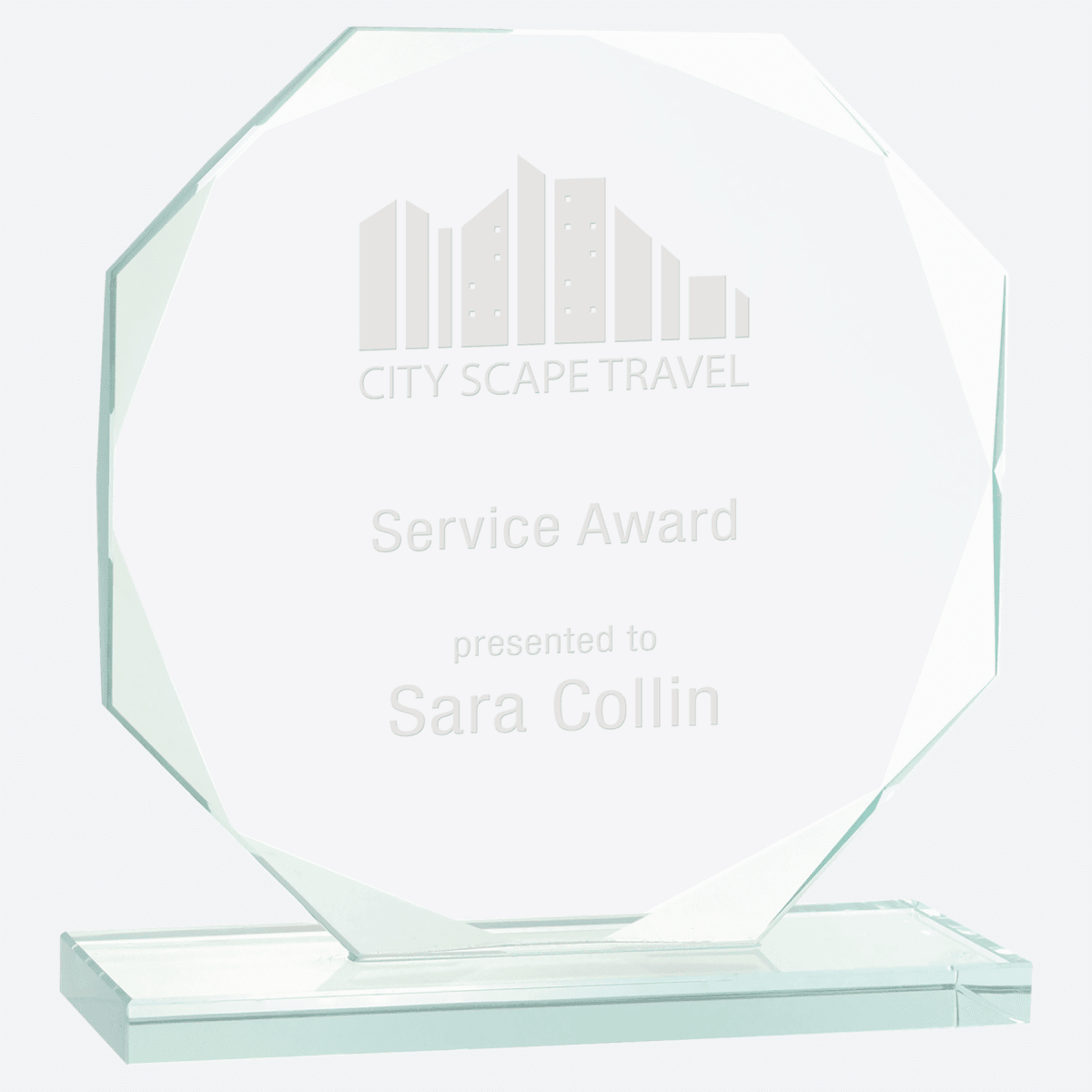 Octagon Jade Glass Award