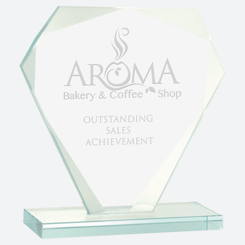 Cut Diamond Jade Glass Award