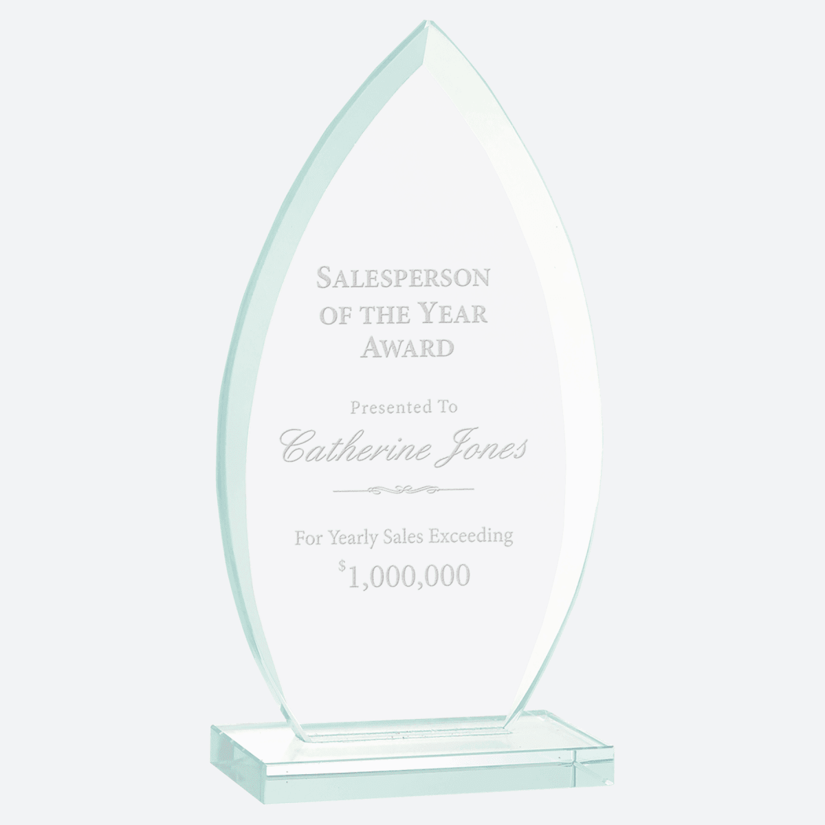 Oval Jade Glass Award
