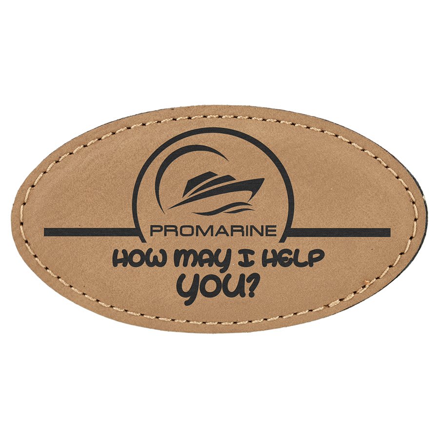 Light Brown Leather Name Badge
