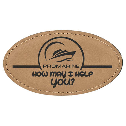 Light Brown Leather Name Badge