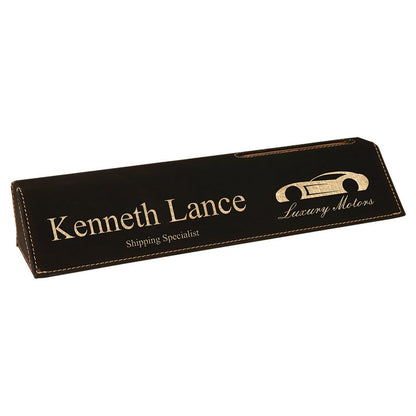 Leatherette Desk Wedge with Business Card Holder