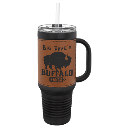 Polar Camel Leatherette Travel Mug Handle and Straw