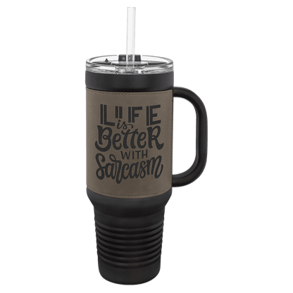 Polar Camel Leatherette Travel Mug Handle and Straw