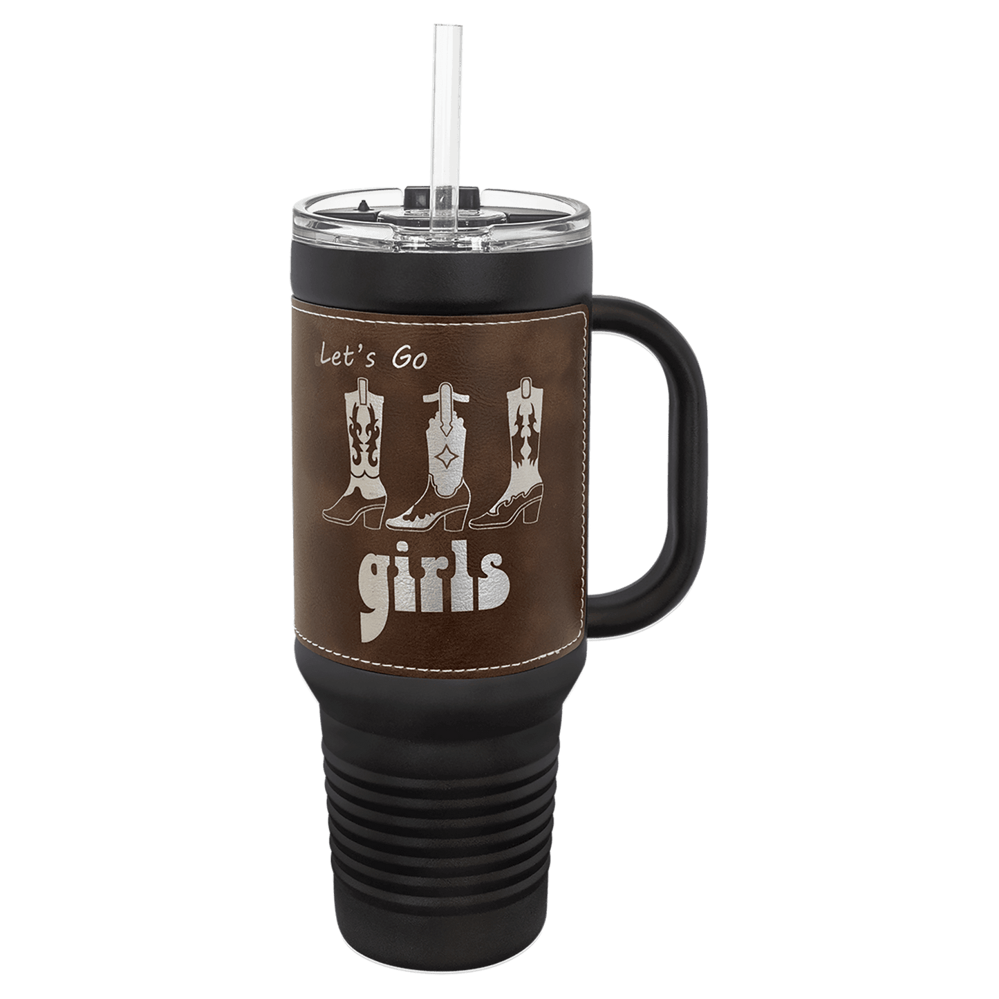 Polar Camel Leatherette Travel Mug Handle and Straw