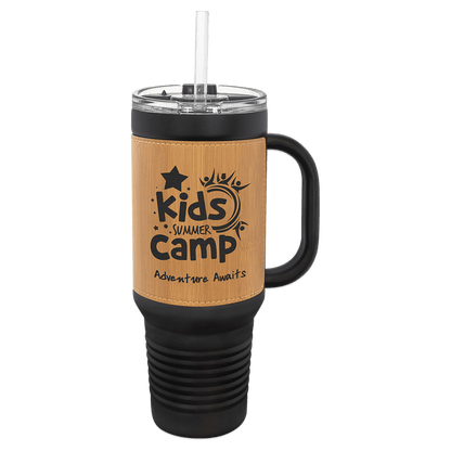 Polar Camel Leatherette Travel Mug Handle and Straw