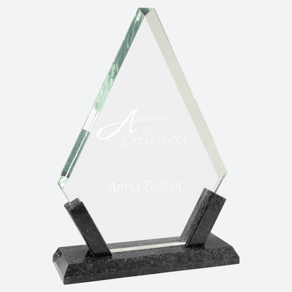 Diamond Glass with Black Marble Base