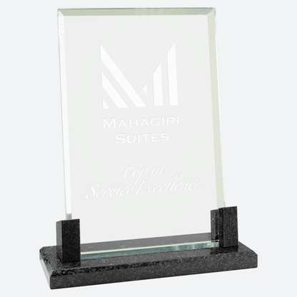 Rectangle Glass with Black Marble Base