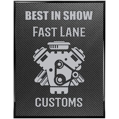 Piano Carbon Fiber Finish Plaque