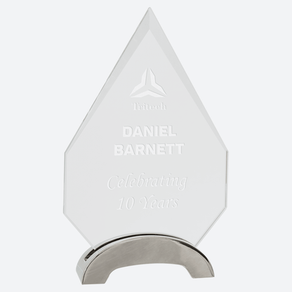 Diamond Platinum Glass with Arch Metal Base