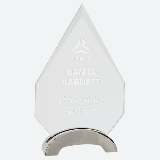 Diamond Platinum Glass with Arch Metal Base