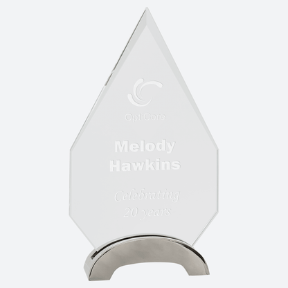 Diamond Platinum Glass with Arch Metal Base