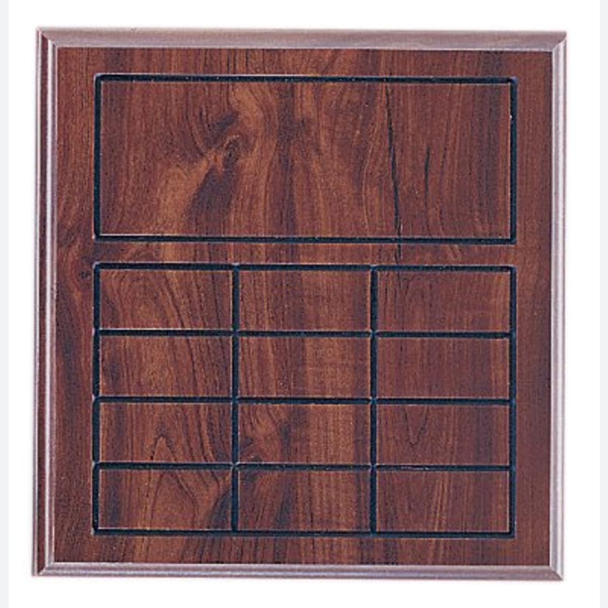 Cherry Finish Blank Perpetual Plaque for 12 Plates