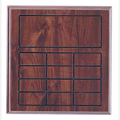 Cherry Finish Blank Perpetual Plaque for 12 Plates