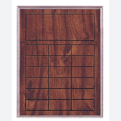 Cherry Finish Blank Perpetual Plaque for 18 Plates