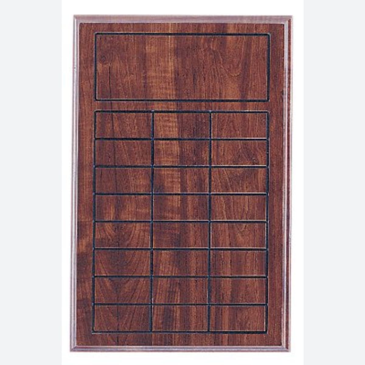 Cherry Finish Blank Perpetual Plaque for 24 Plates