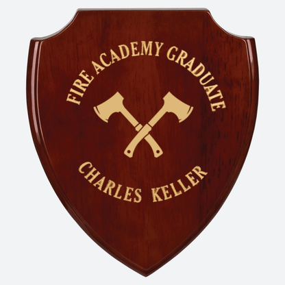 Rosewood Piano Finish Shield Plaque
