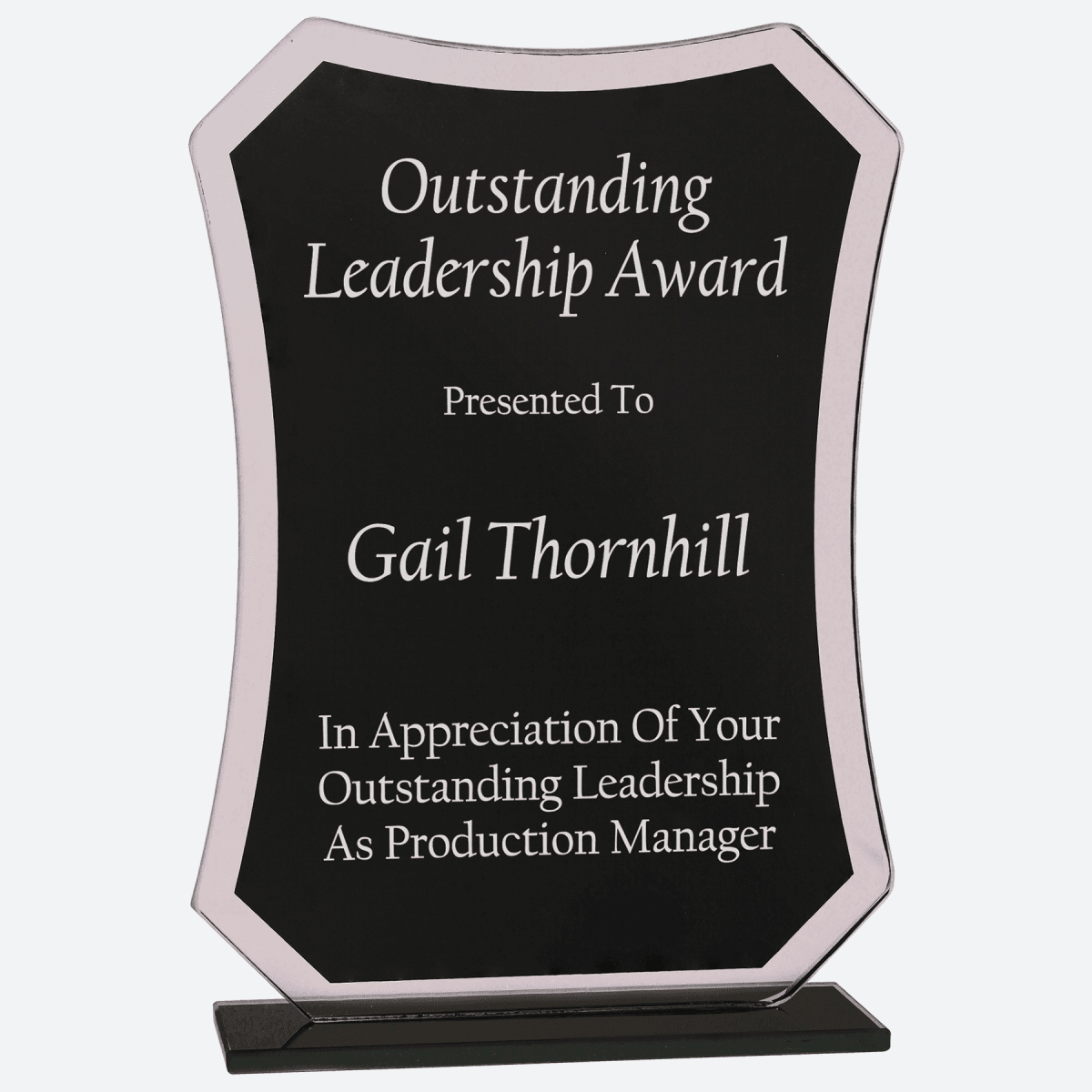 Black Rectangle Reflection Glass Award